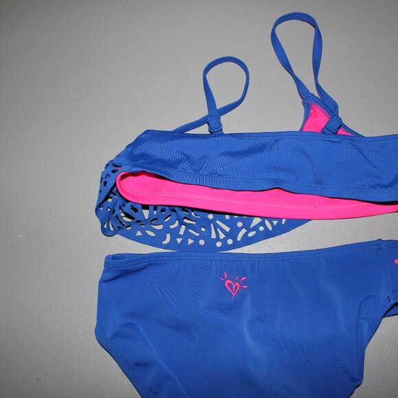 Blue & Pink 2 Pcs Justice Bikini Swimsuit Size 10 - Picture 7 of 11